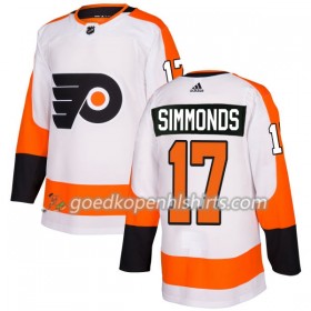 Philadelphia Flyers Wayne Simmonds 17 Adidas 2017-2018 Wit Authentic Shirt - Mannen